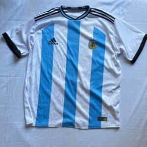 adidas Blue and White Striped 5XL Jersey